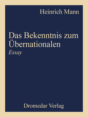 cover image of Das Bekenntnis zum Übernationalen